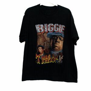 Biggie Mens Black T Shirt Graphic It Was All A Dream Pullover Short Sleeve XL